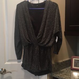 Akira black and silver romper